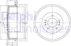 Delphi BF520 - Тормозной барабан autosila-amz.com