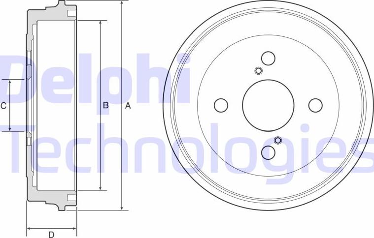 Delphi BF605 - Тормозной барабан autosila-amz.com