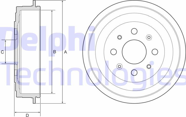 Delphi BF619 - Тормозной барабан autosila-amz.com