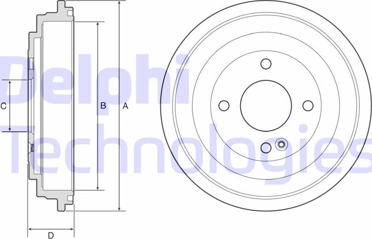 Delphi BF618 - Тормозной барабан autosila-amz.com