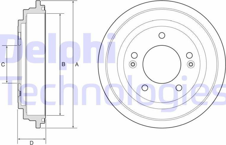 Delphi BF613 - Тормозной барабан autosila-amz.com