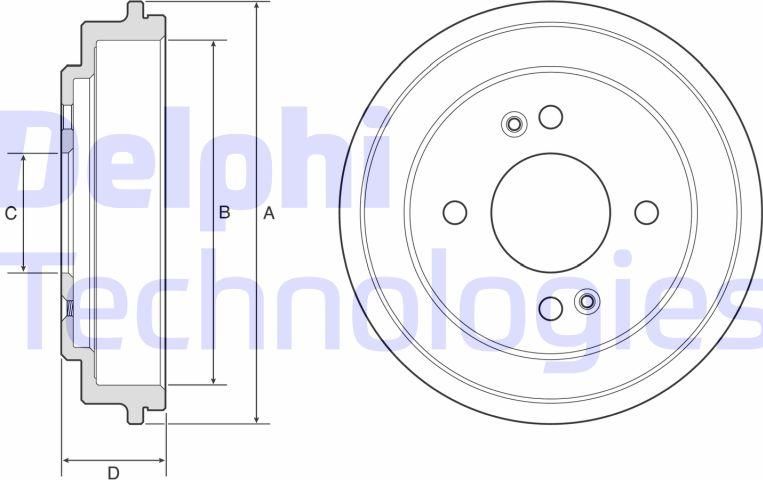 Delphi BF612 - Тормозной барабан autosila-amz.com