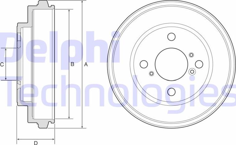 Delphi BF625 - Тормозной барабан autosila-amz.com