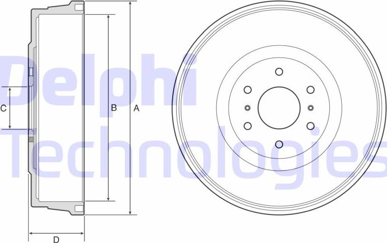 Delphi BF623 - Тормозной барабан autosila-amz.com