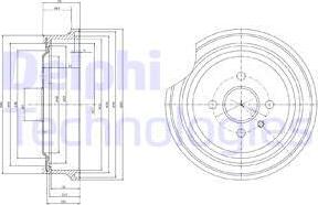 Delphi BF367 - Тормозной барабан autosila-amz.com