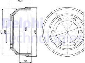 Delphi BF317 - Тормозной барабан autosila-amz.com