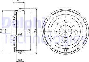 Delphi BF389 - Тормозной барабан autosila-amz.com