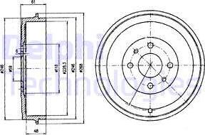 Delphi BF379 - Тормозной барабан autosila-amz.com