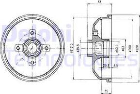 Delphi BF293 - Тормозной барабан autosila-amz.com