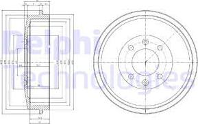 Delphi BF265 - Тормозной барабан autosila-amz.com