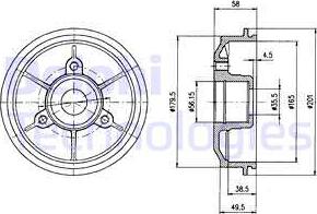 Delphi BF267 - Тормозной барабан autosila-amz.com