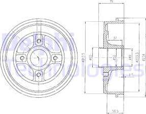 Delphi BF281 - Тормозной барабан autosila-amz.com