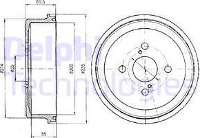 Delphi BF278 - Тормозной барабан autosila-amz.com