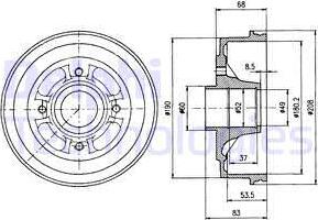 Delphi BF272 - Тормозной барабан autosila-amz.com