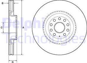 Delphi BG9952 - Тормозной диск autosila-amz.com