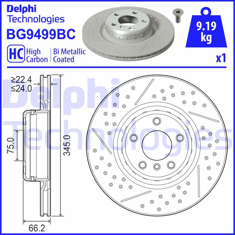 Delphi BG9499BC - Тормозной диск autosila-amz.com