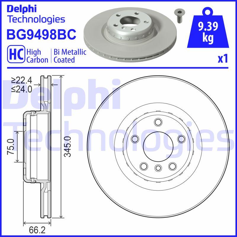 Delphi BG9498BC - Тормозной диск autosila-amz.com