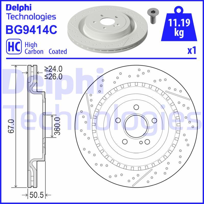 Delphi BG9414C - Тормозной диск autosila-amz.com