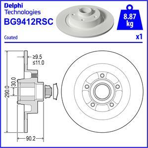 Delphi BG9412RSC - Тормозной диск autosila-amz.com
