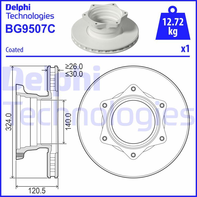 Delphi BG9507C - Тормозной диск autosila-amz.com