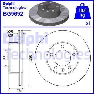 Delphi BG9692 - Диск тормозной autosila-amz.com