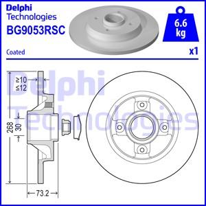 Delphi BG9053RSC - диск торм.зад.!с подш,с кольцABS\Citroen C4 Picasso,Peugeot 3008/5008/308 1.6-2.0i/Hdi 07> autosila-amz.com