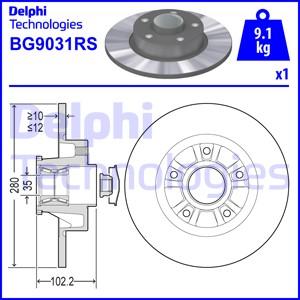 Delphi BG9031RS - Тормозной диск autosila-amz.com