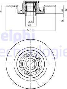 Delphi BG9026RSC - Тормозной диск autosila-amz.com
