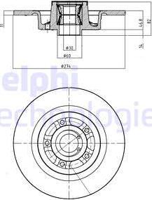 Delphi BG9026RS - Тормозной диск autosila-amz.com