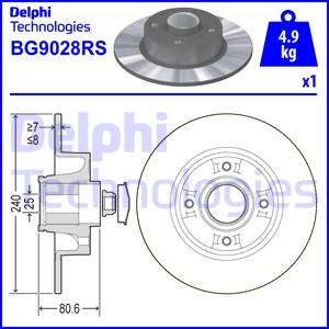 Delphi BG9028RS - Тормозной диск autosila-amz.com