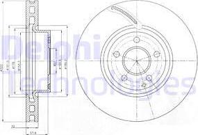 Delphi BG9075C - Тормозной диск autosila-amz.com