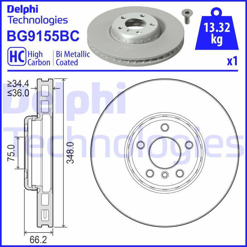 Delphi BG9155BC - Тормозной диск autosila-amz.com