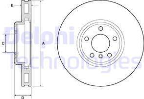 Delphi BG9155C-19B1 - Тормозной диск autosila-amz.com