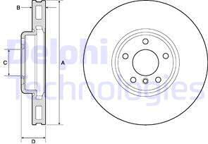 Delphi BG9156C-19B1 - Тормозной диск autosila-amz.com