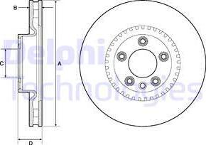 Delphi BG9168C - Тормозной диск autosila-amz.com