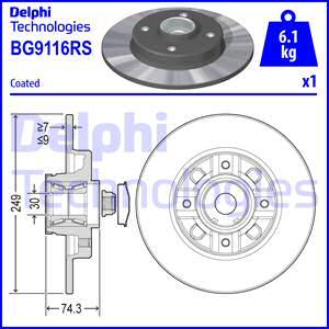 Delphi BG9116RS - Тормозной диск autosila-amz.com