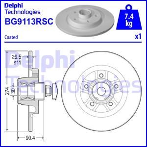 Delphi BG9113RSC - Тормозной диск autosila-amz.com