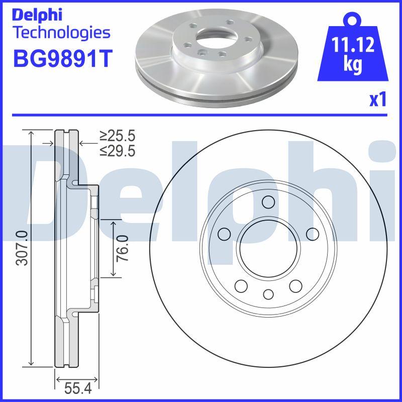 Delphi BG9891T - Тормозной диск autosila-amz.com