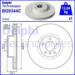 Delphi BG9344C - Тормозной диск autosila-amz.com