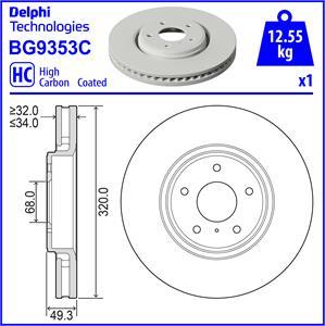 Delphi BG9353C - Тормозной диск autosila-amz.com