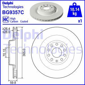 Delphi BG9357C - Тормозной диск autosila-amz.com