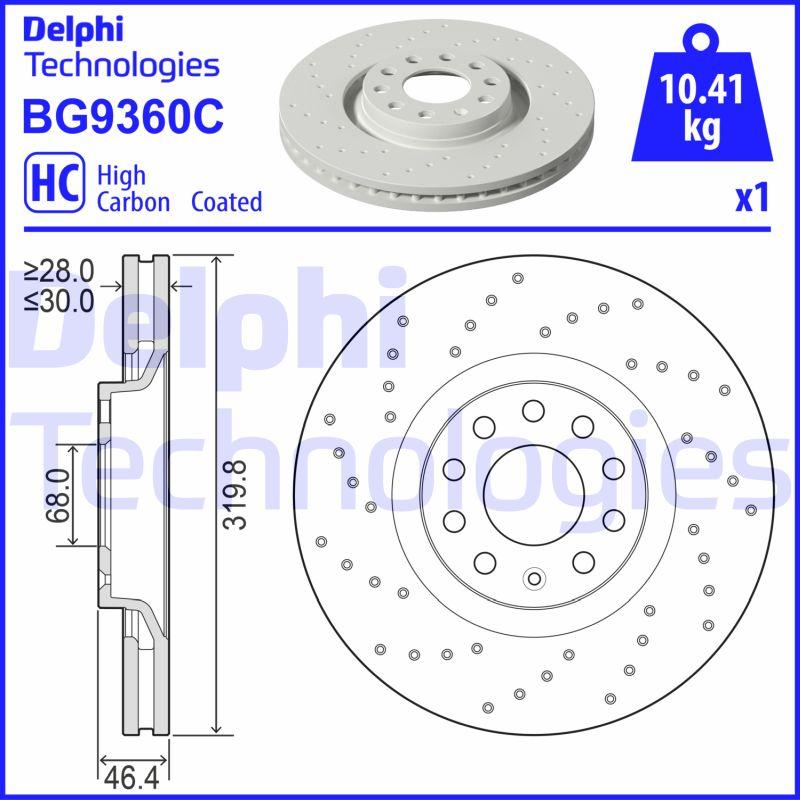 Delphi BG9360C - Тормозной диск autosila-amz.com