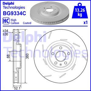 Delphi BG9334C - Тормозной диск autosila-amz.com