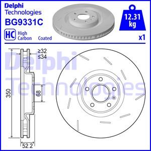 Delphi BG9331C - Тормозной диск autosila-amz.com