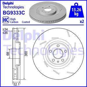Delphi BG9333C - Тормозной диск autosila-amz.com