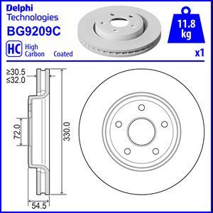 Delphi BG9209C - Тормозной диск autosila-amz.com