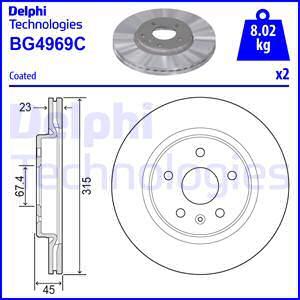Delphi BG4969C - Тормозной диск autosila-amz.com