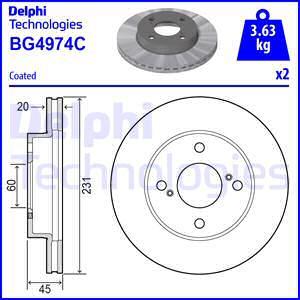 Delphi BG4974C - Тормозной диск autosila-amz.com