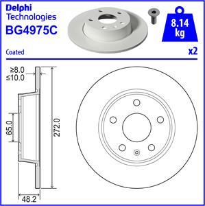 Delphi BG4975C - Тормозной диск autosila-amz.com