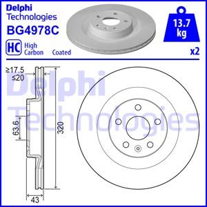 Delphi BG4978C - Тормозной диск autosila-amz.com